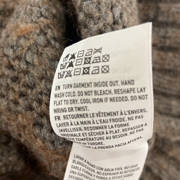 American Eagle Cable-Knit Sweater Dress S Brown/Gray Mock-Neck Mini Cozy Fall - Picture 5 of 6